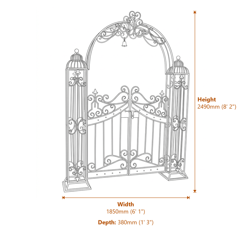 Garden Arches Dimensions Diagram
