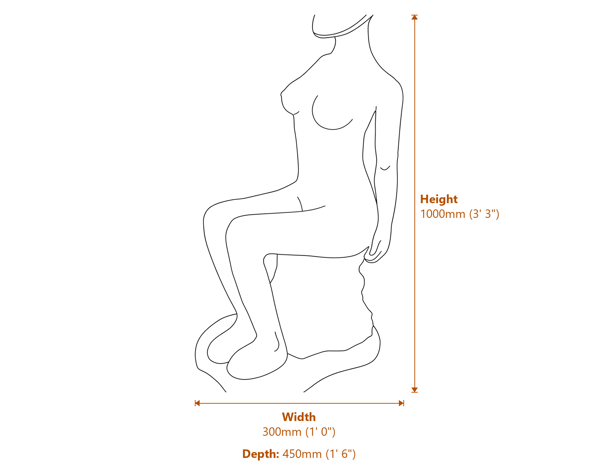 Florence Modern Garden Art Statue Dimensions Diagram