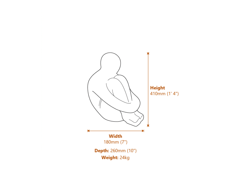 Stone Garden Statues Dimensions Diagram
