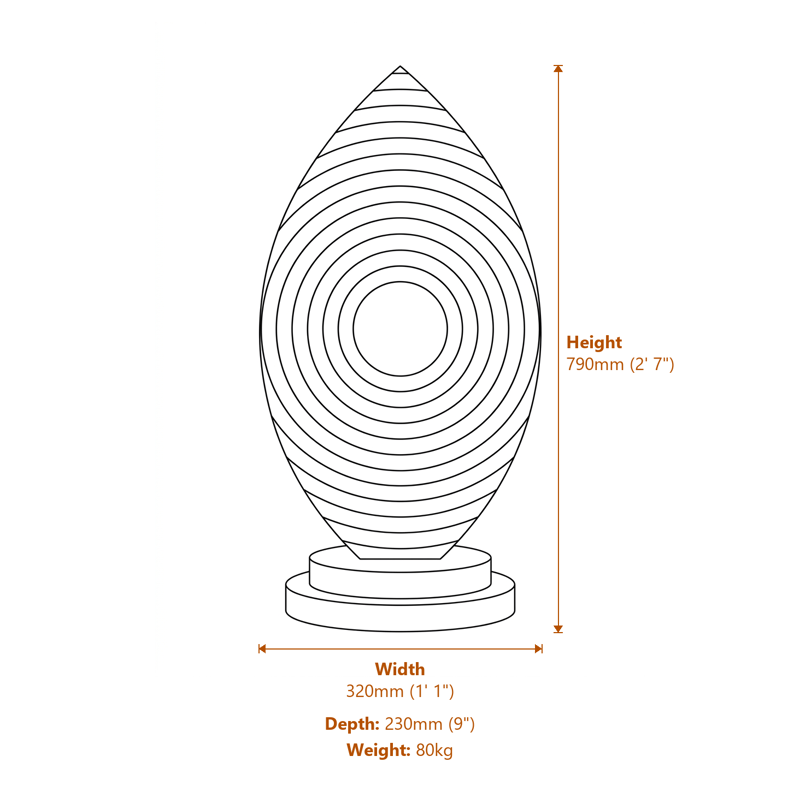 Large Stone Garden Ornaments Dimensions Diagram