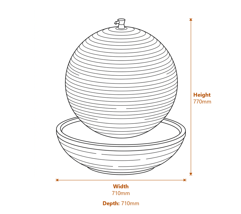 Garden Fountains Dimensions Diagram