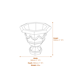 Octagonal Draped Stone Vase Dimensions Diagram