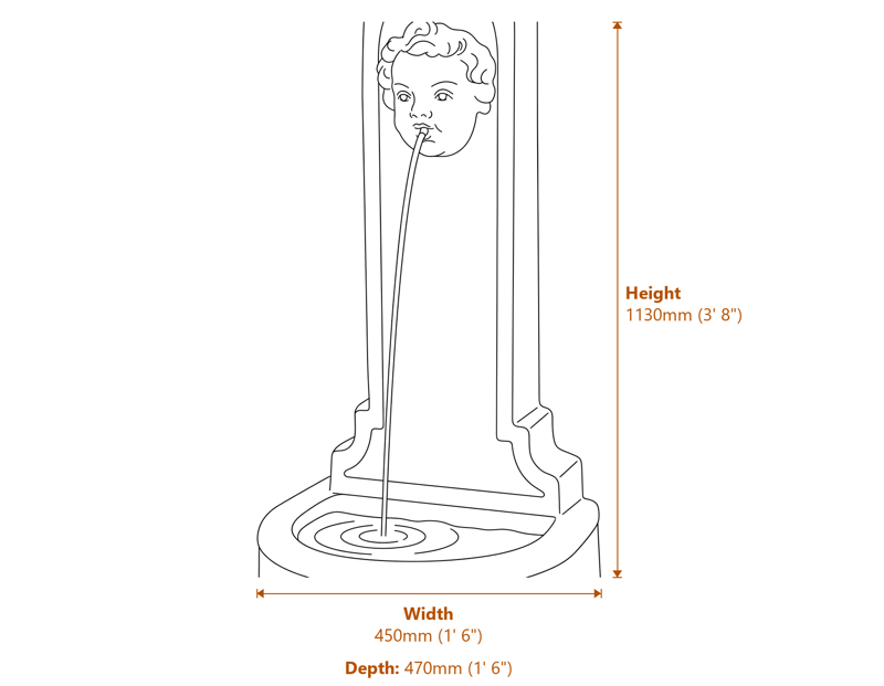 Garden Fountains Dimensions Diagram