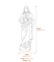 Sacred Heart of Christ Garden Statue Medium Dimensions Diagram