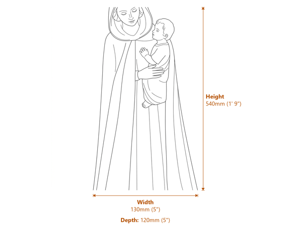 Set of 3 Small Potted Christmas Trees Dimensions Diagram