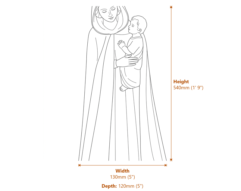 Stone Garden Statues Dimensions Diagram
