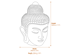 Buddha Head Stone Statue Medium Dimensions Diagram