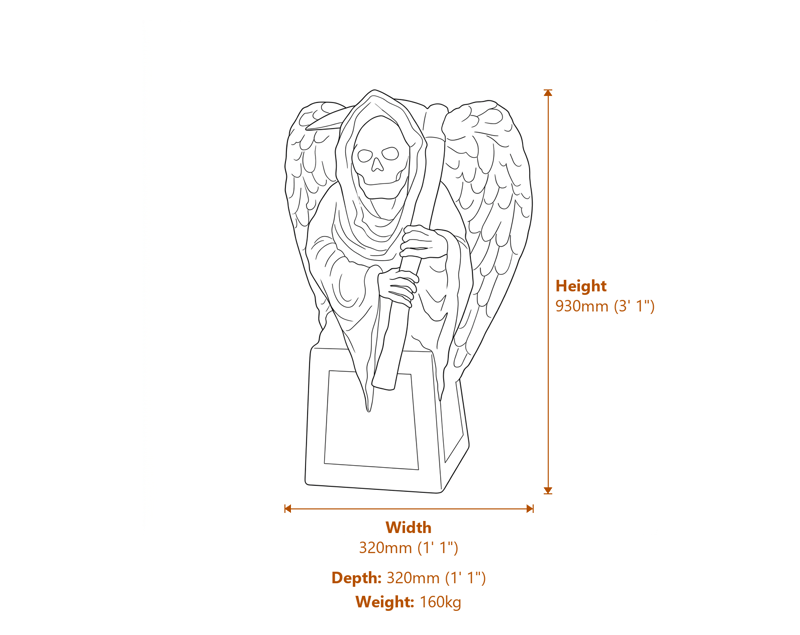 Stone Garden Statues Dimensions Diagram