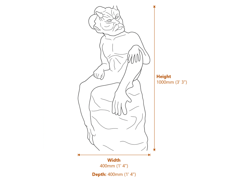 Stone Garden Statues Dimensions Diagram