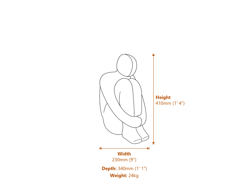 Stone Garden Statues Dimensions Diagram