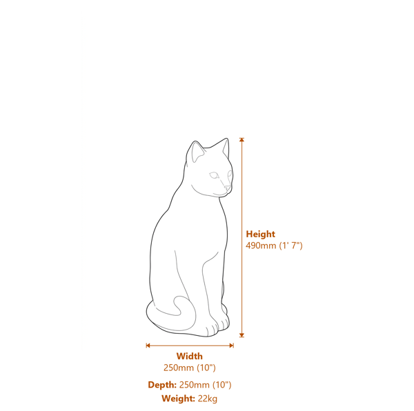 Egyptian Cat Statue Dimensions Diagram