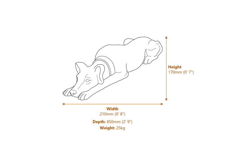 Dog Garden Ornaments Dimensions Diagram