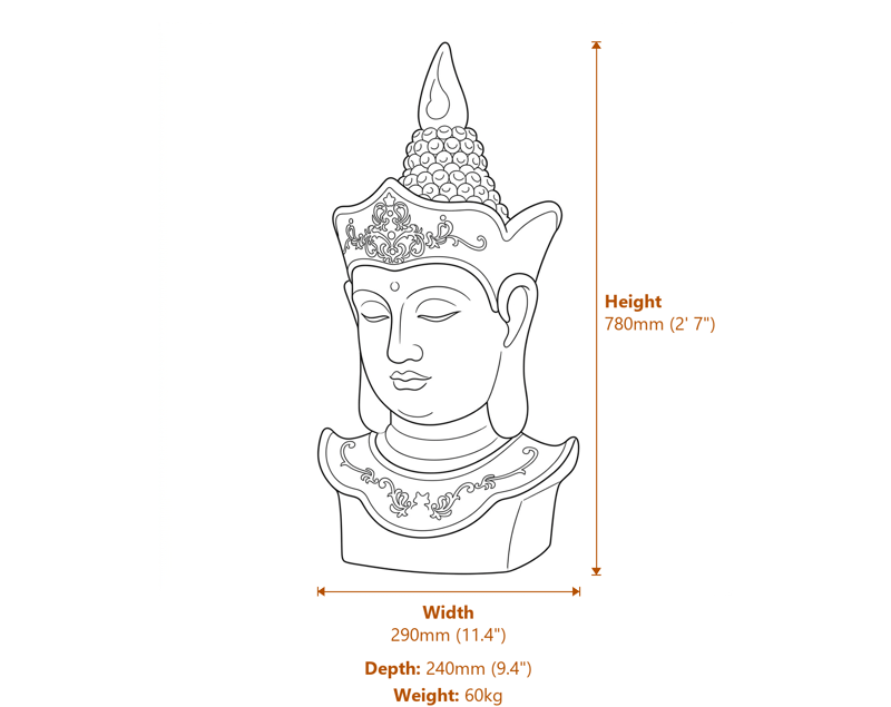 Stone Busts Dimensions Diagram
