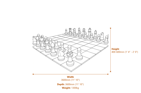 Stone Chess Set Dimensions Diagram