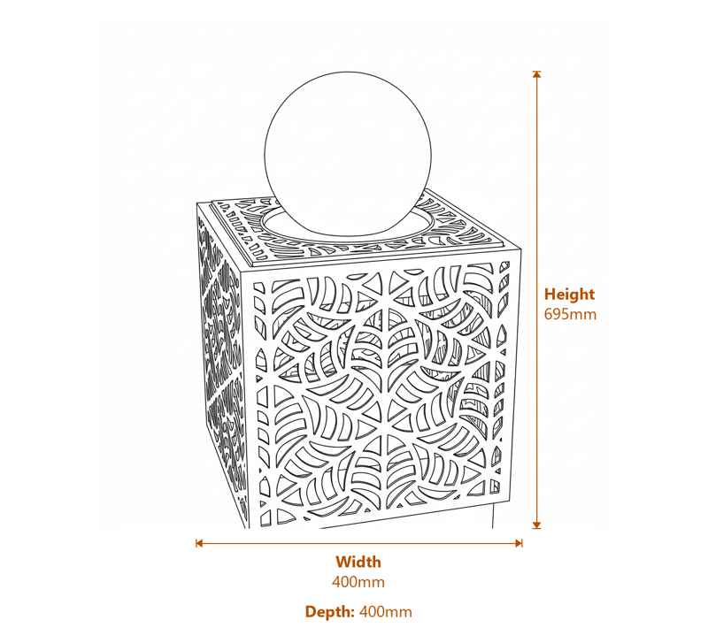 Modern Water Features Dimensions Diagram