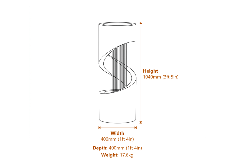 Modern Water Features Dimensions Diagram