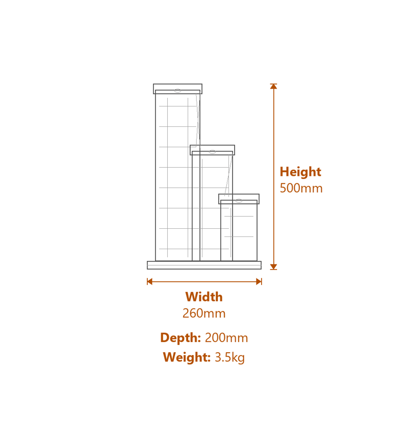 Cascading Water Features Dimensions Diagram