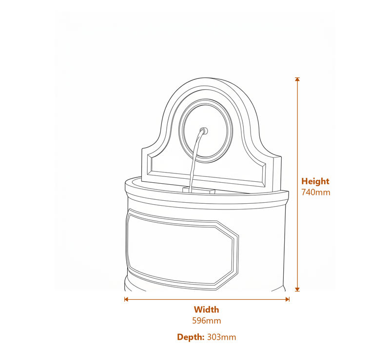 Self Contained Water Features Dimensions Diagram