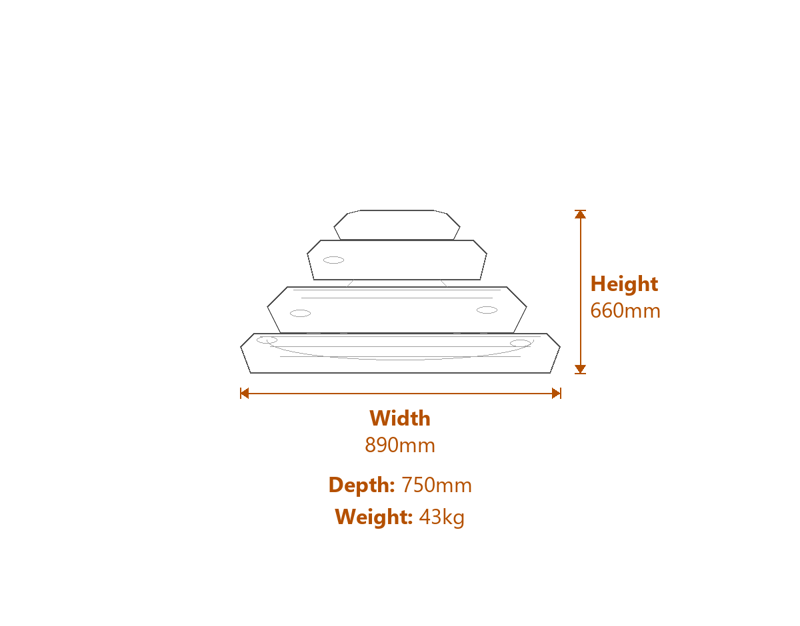 Cascading Water Features Dimensions Diagram