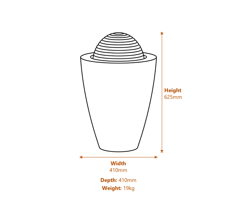 Garden Fountains Dimensions Diagram