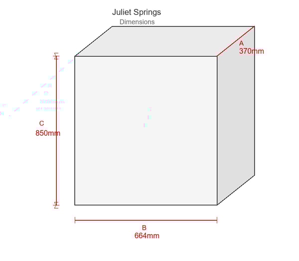 Juliet Springs Self Contained Water Feature Dimensions Diagram