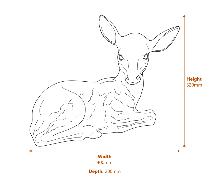 Deer Sculptures Dimensions Diagram