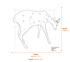 Grazing Doe Garden Sculpture Ornament Medium Dimensions Diagram