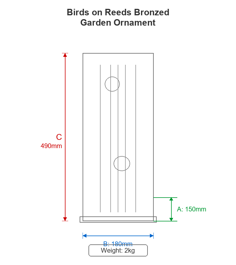 Bird Garden Ornaments Dimensions Diagram