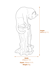 Cat and Mouse Bronzed Garden Ornament Dimensions Diagram