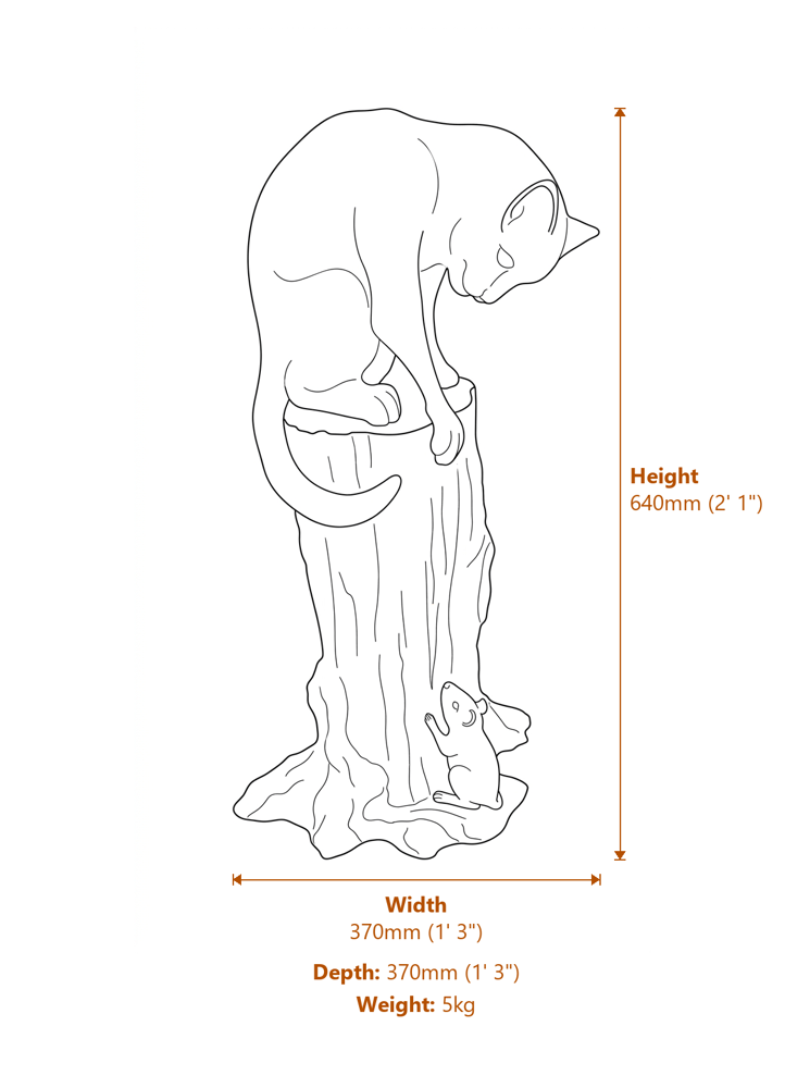 Cat Garden Ornaments Dimensions Diagram