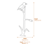 Kingfisher on Reeds Bronzed Garden Ornament Dimensions Diagram