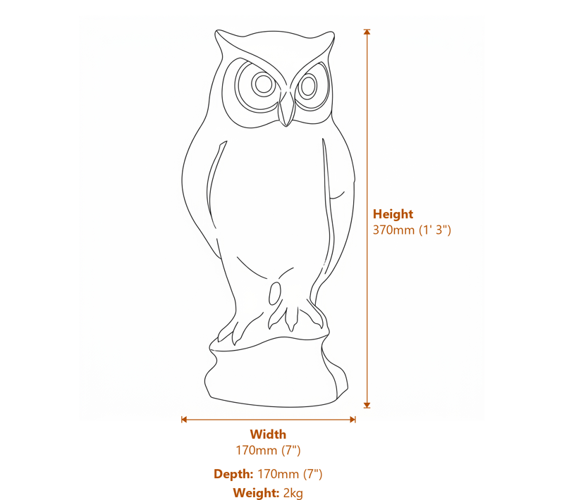 Bird Garden Ornaments Dimensions Diagram