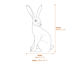Large Sitting Hare Garden Ornament Dimensions Diagram