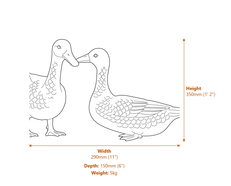 Animal Garden Ornaments Dimensions Diagram