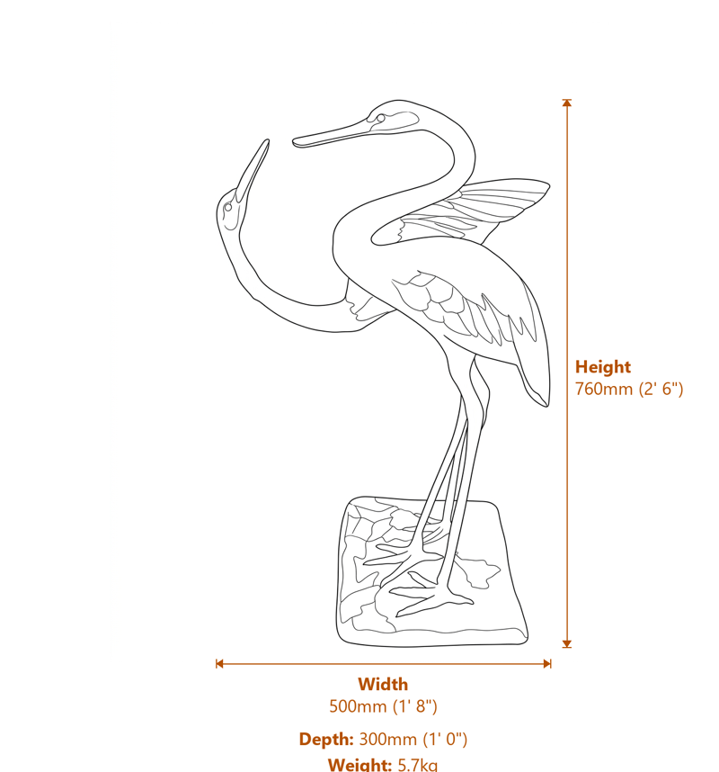 Crane Garden Ornaments Dimensions Diagram