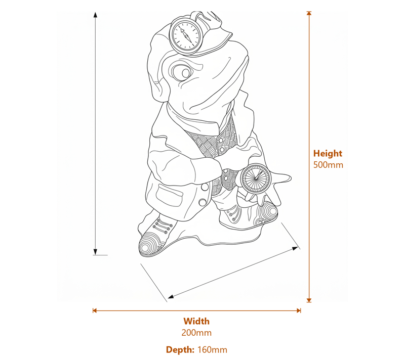 Small Garden Ornaments Dimensions Diagram