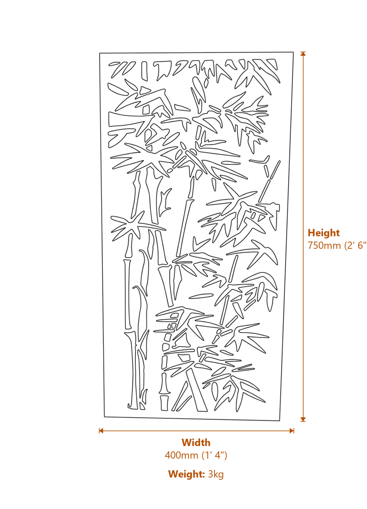 Garden Screens Dimensions Diagram