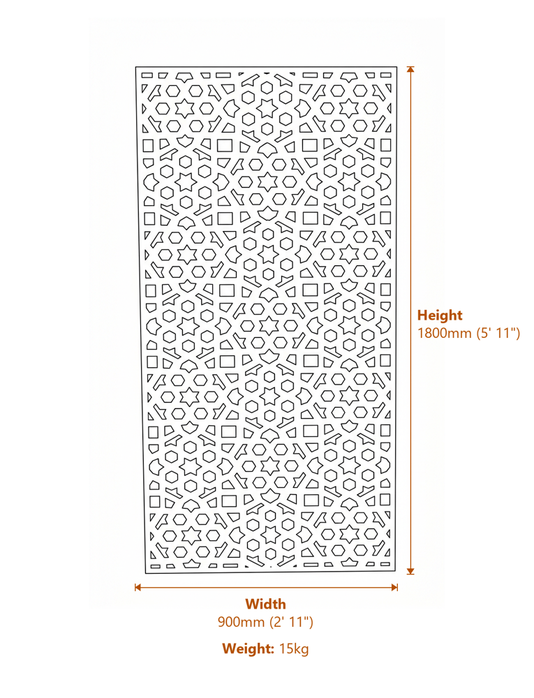 Garden Screens Dimensions Diagram