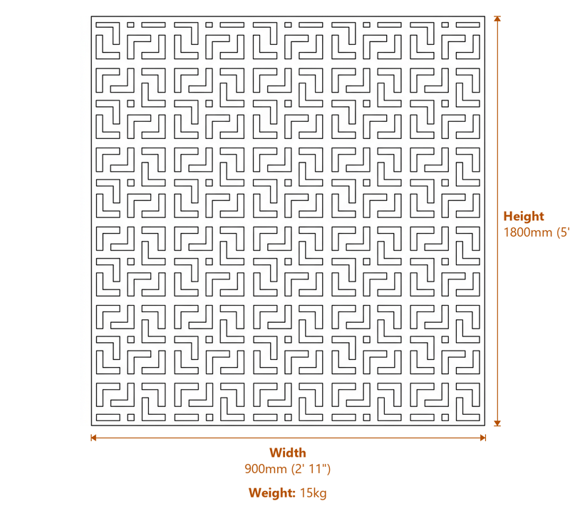 Garden Screens Dimensions Diagram