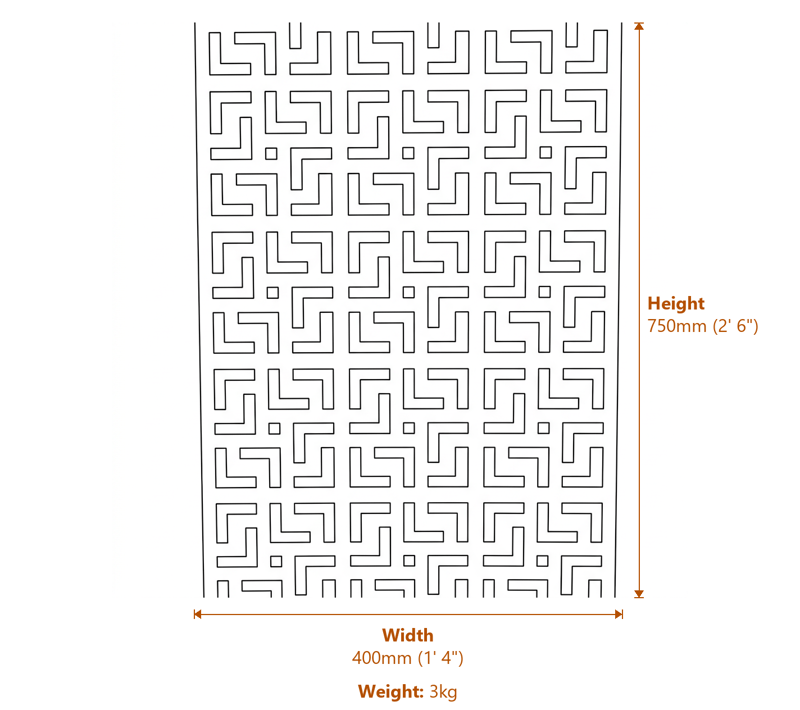Garden Screens Dimensions Diagram