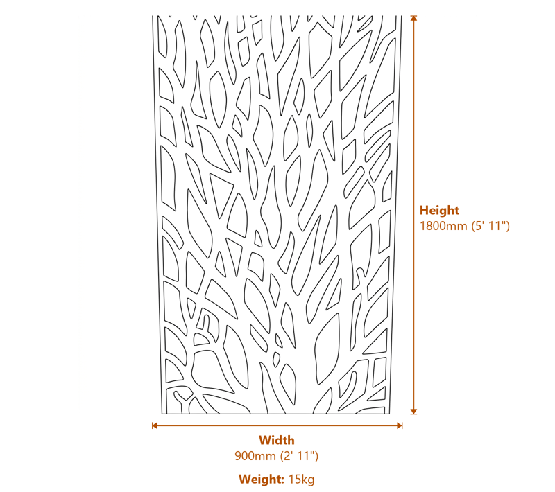 Garden Screens Dimensions Diagram
