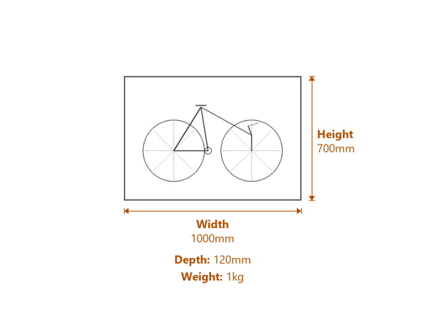 Vintage Bicycle Decorative Garden Wall Art Dimensions Diagram