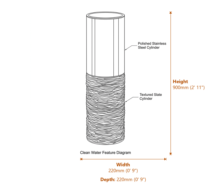 Garden Fountains Dimensions Diagram