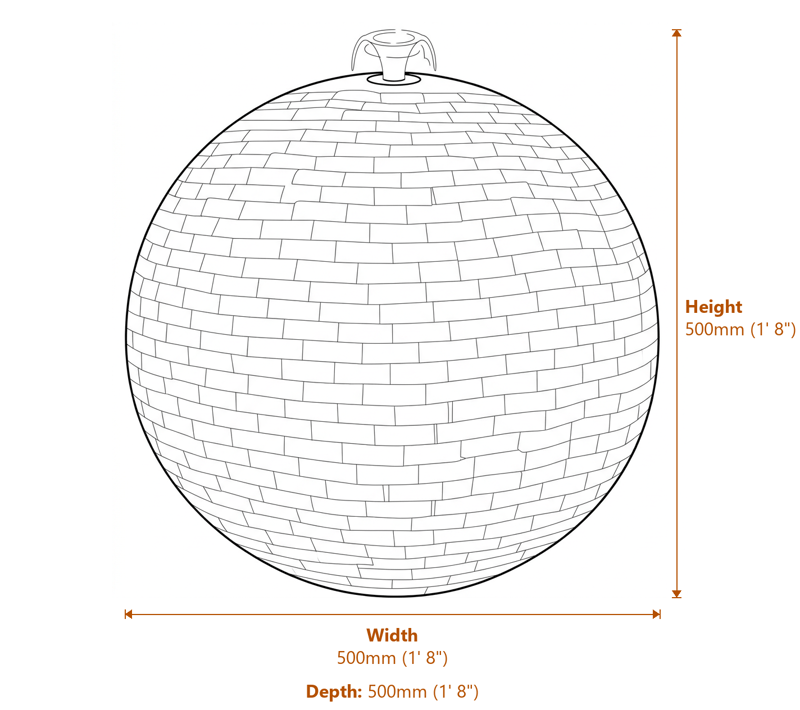 Garden Fountains Dimensions Diagram