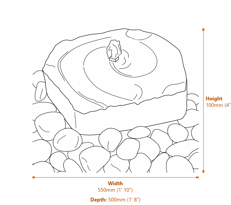Garden Fountains Dimensions Diagram