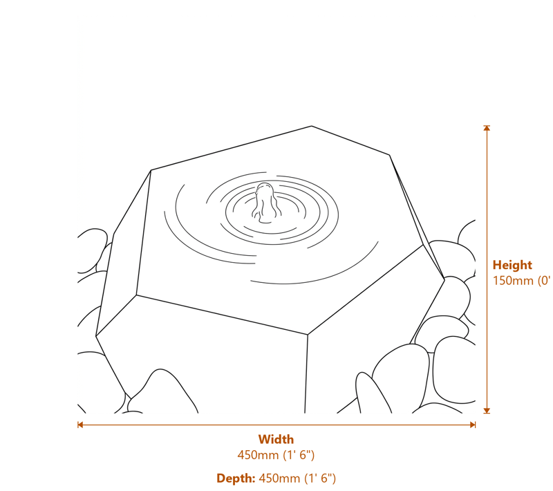 Garden Fountains Dimensions Diagram
