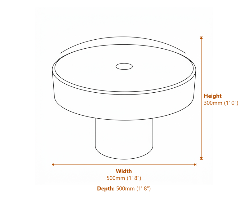 Garden Fountains Dimensions Diagram