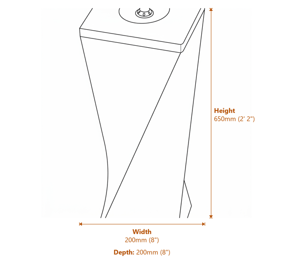 Twisted Chills Rainbow Sandstone Water Feature Small Dimensions Diagram