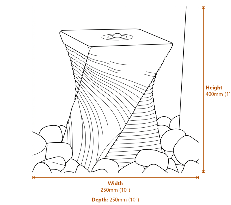 Garden Fountains Dimensions Diagram