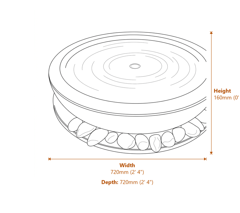 Garden Fountains Dimensions Diagram